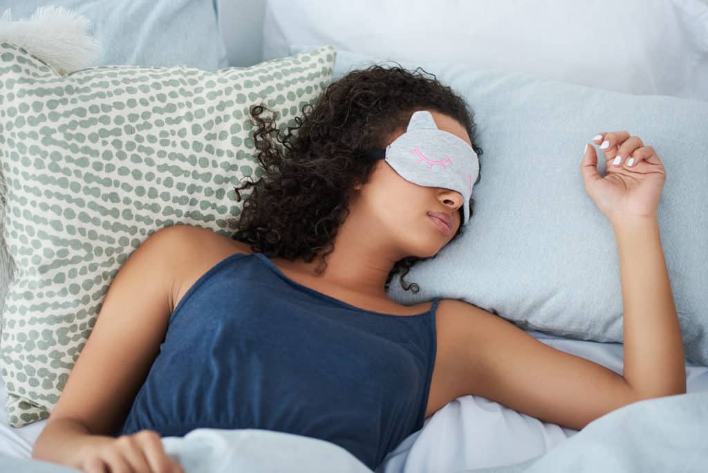 Sleep with an eye mask on at night to get a good sleep.